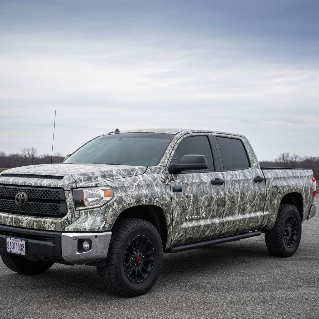 Camo wrapped Toyota Tundra